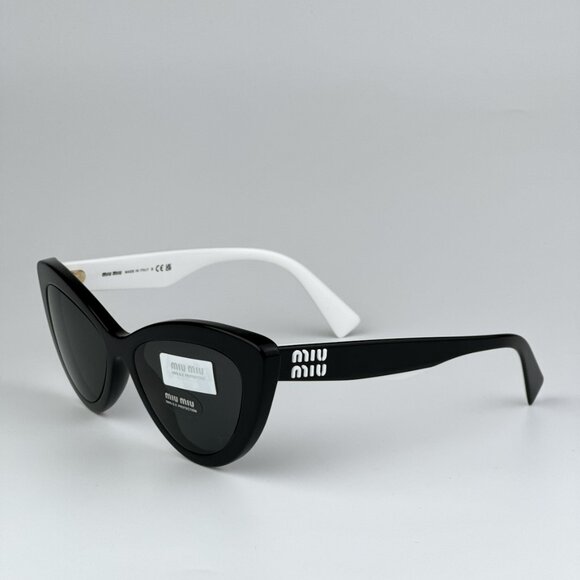 Miu Miu MU04YS 10G5S0 BRAND NEW Sunglasses Black Dark Grey Cat Eye Women - Picture 9 of 12